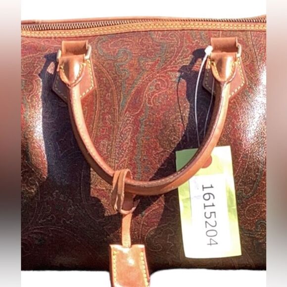 ETRO BORDEAUX PAISLEY PRINT TOTE SHOULDER SATCHEL BAG - Picture 10 of 15